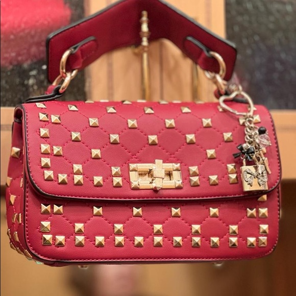 Red Gold Studded Purse - Picture 1 of 1